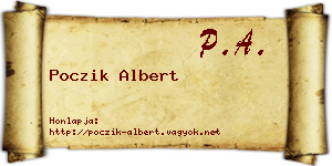 Poczik Albert névjegykártya